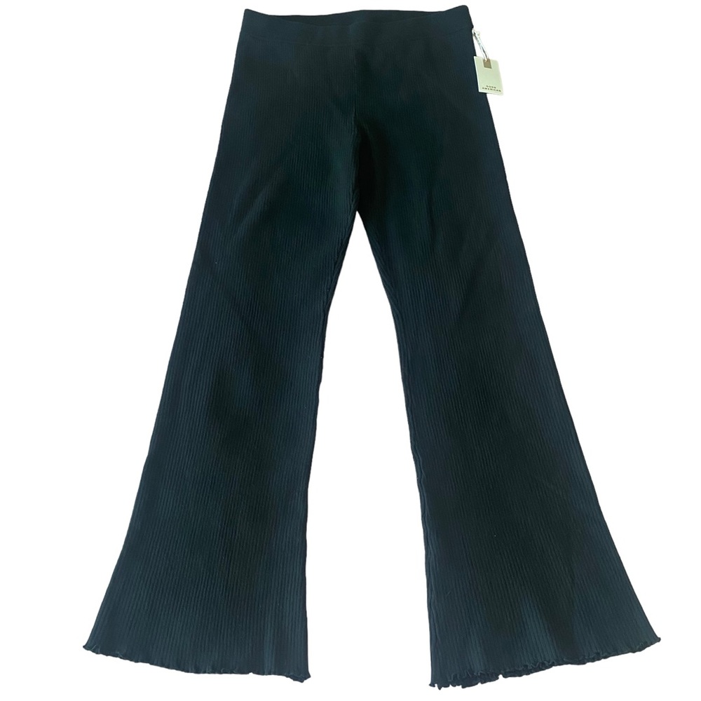 Good American lettuce Edge Baby Flare Black Pants Size 5/6